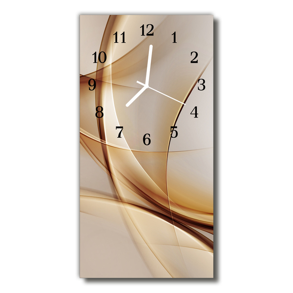 Reloj de vidrio para cocina Arte abstracto beige