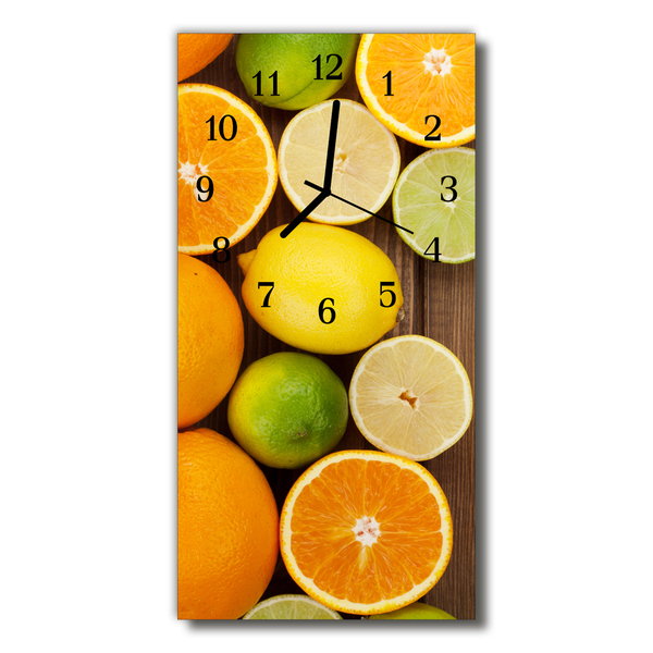 Reloj de vidrio para cocina Cocina fruta naranja
