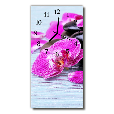 Reloj de vidrio para cocina Flores orquídea colorida