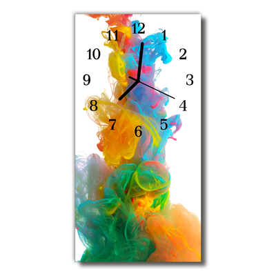 Reloj de vidrio para cocina Arte gráfico líquido colorido