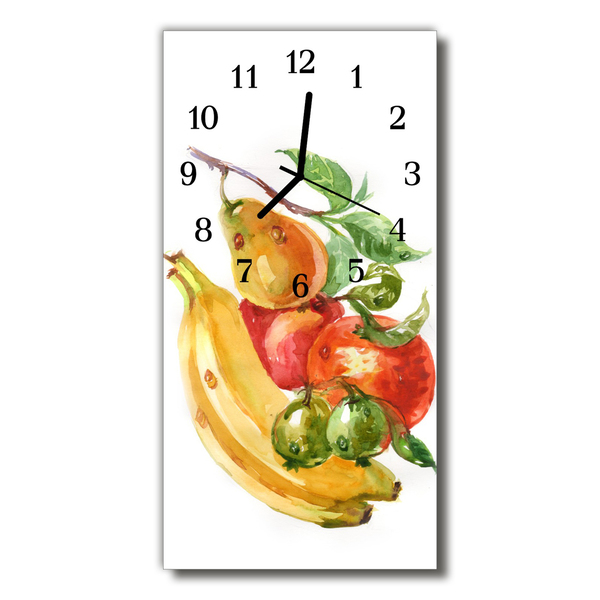 Reloj de vidrio para cocina Cocina fruta plátanos acuarela