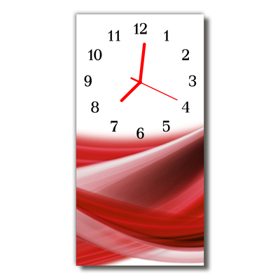 Reloj de vidrio para cocina Abstracto líneas olas rojo