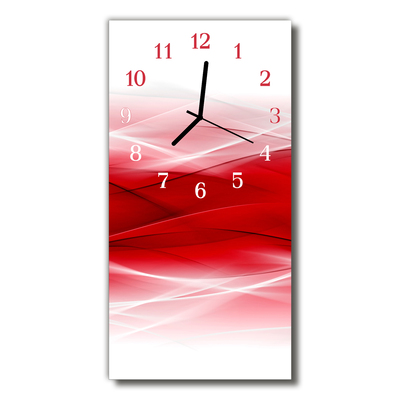 Reloj de vidrio para cocina Arte abstracto rojo