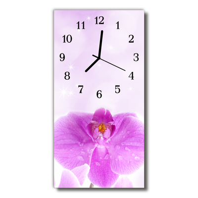 Reloj de vidrio para cocina Flores orquídea rosa