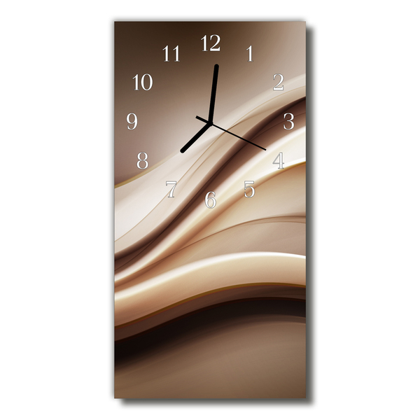 Reloj de vidrio para cocina Abstracto gráfico líneas marrón