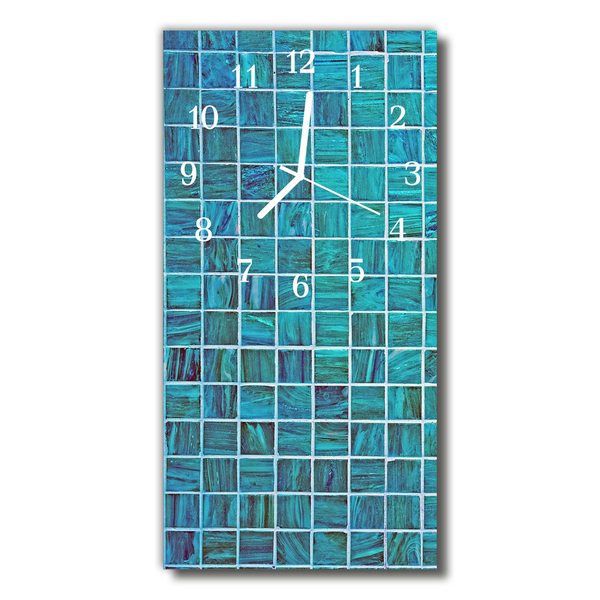 Reloj de vidrio para cocina Dado azules azulejos azul
