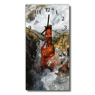 Reloj de vidrio para cocina Botella en el agua cerveza