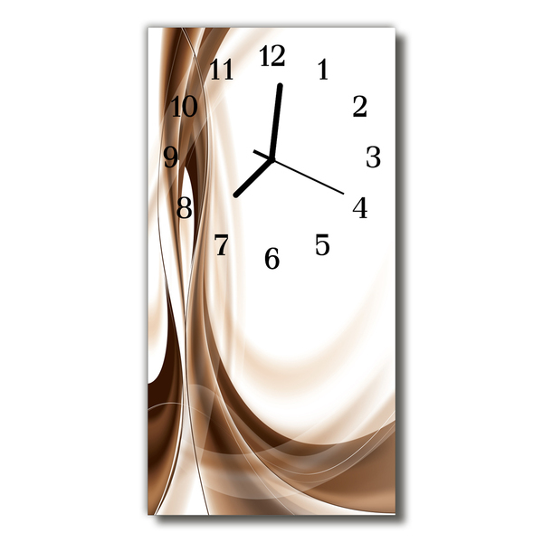 Reloj de vidrio para cocina Arte gráfico líneas beige