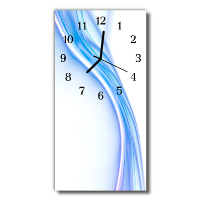 Reloj de vidrio para cocina Arte curva línea azul