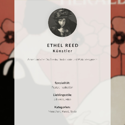 Lámina artística de alta calidad Mujer leyendo un periódico al estilo Art Nouveau, por Ethel Reed.