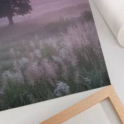 Lámina artística de alta calidad árbol solitario en la niebla con tonos pastel