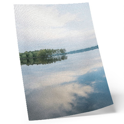 Lienzo decorativo moderno Agua tranquila, árboles, reflejo del cielo, paisaje