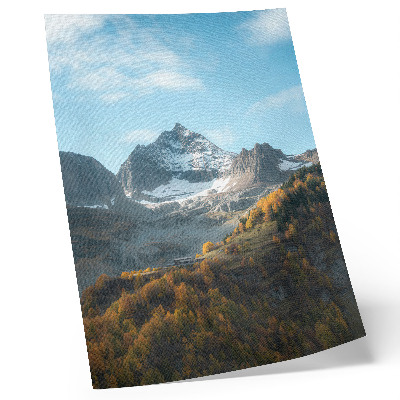 Lámina artística de alta calidad Montañas y bosques con colores otoñales
