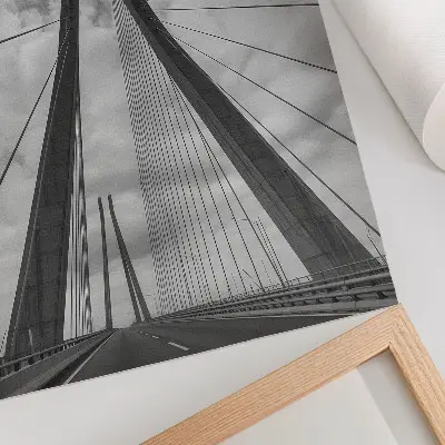 Lámina artística de puente de cuerda con diseño moderno elegante y simétrico