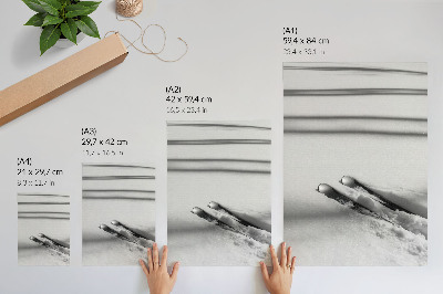 Lienzo decorativo moderno Minimalismo blanco gris esquís sombras paz