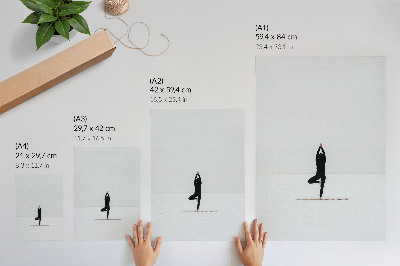 Póster Figura minimalista, yoga, paz y armonía