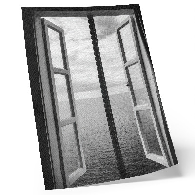 Póster con colores saturados Ventana abierta, efecto horizonte, espacio de paz