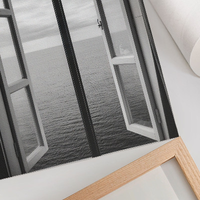Póster con colores saturados Ventana abierta, efecto horizonte, espacio de paz