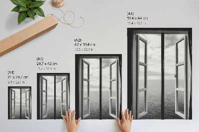 Póster con colores saturados Ventana abierta, efecto horizonte, espacio de paz