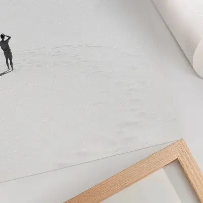 Lámina artística de alta calidad con diseño minimalista de paz, soledad y espacio