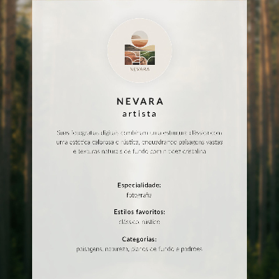 Póster con colores saturados Minimalismo moderno en Misty Tree Alley