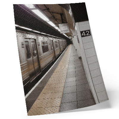 Póster Andén de metro moderno, espacio arquitectónico dinámico