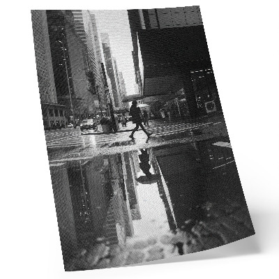Lienzo decorativo moderno Gráficos de ciudad moderna lluvia en blanco y negro