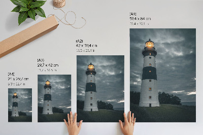 Lienzo decorativo moderno un faro contra un cielo nublado