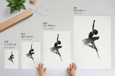 Lienzo decorativo moderno La elegante silueta de una bailarina llena de dinamismo.