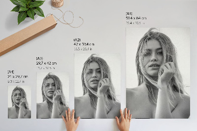 Póster Un retrato de una mujer llena de emociones