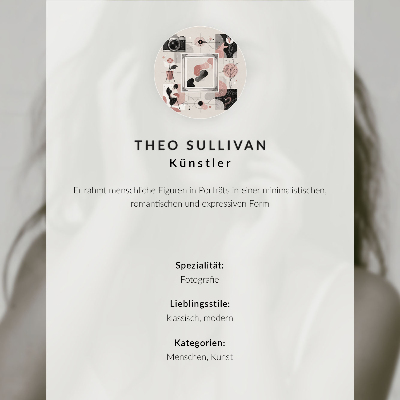 Lámina artística de alta calidad Retrato elegante en blanco y negro.