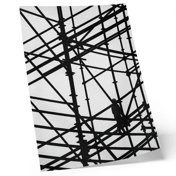 Lienzo decorativo moderno con diseño de líneas contrastantes sobre fondo claro