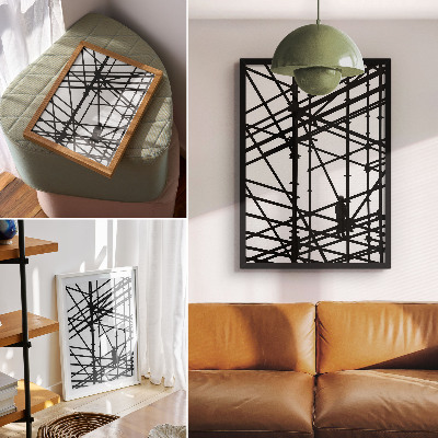 Lienzo decorativo moderno Líneas contrastantes, fondo claro, estructura, modernidad.