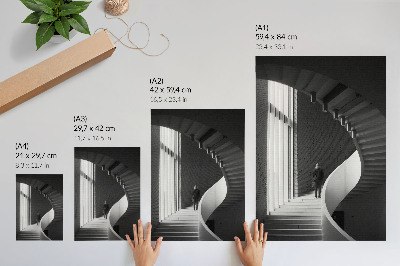 Póster Escalera de caracol, ladrillo, minimalismo, contraste