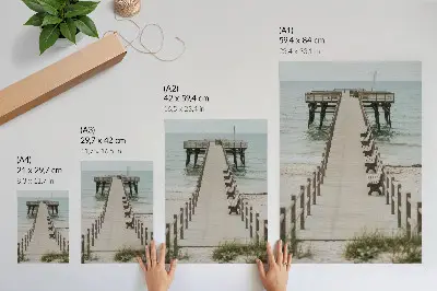 Lámina artística de alta calidad muelle minimalista frente al mar