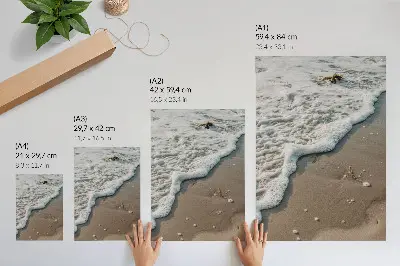 Póster de arena y agua con armonía diseño con colores saturados y delicadeza