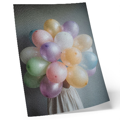 Lienzo decorativo moderno Globos de colores pastel sobre un fondo gris