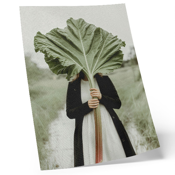 Póster con colores saturados El misterio de la naturaleza: hoja y figura