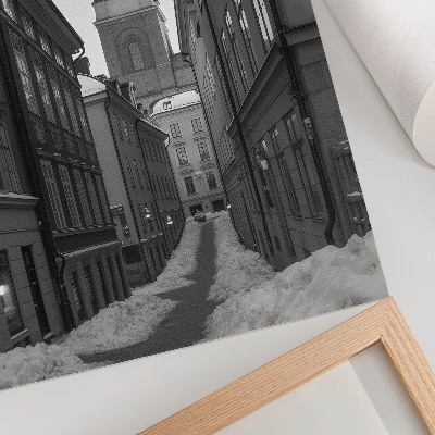 Póster Una calle estrecha con la catedral al fondo.