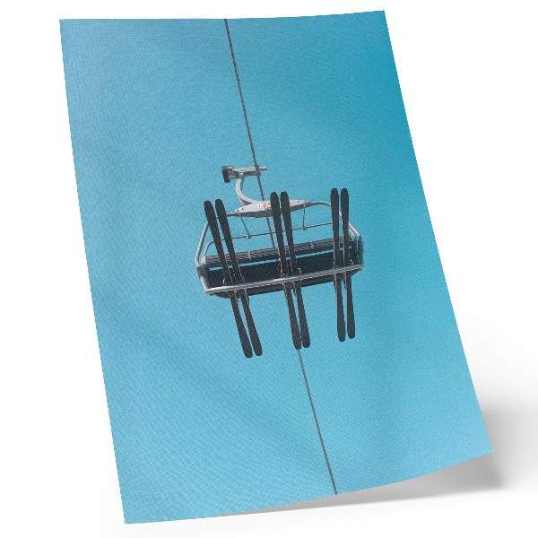 Lámina artística de alta calidad Teleférico contra el cielo azul
