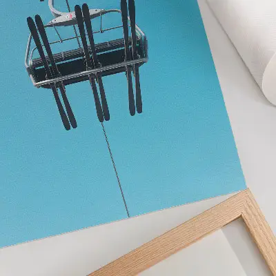 Lámina artística Teleférico contra el cielo azul de alta calidad