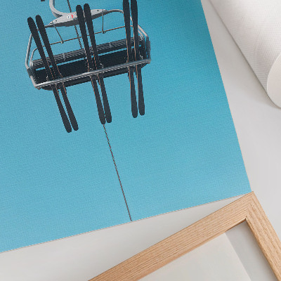Lámina artística de alta calidad Teleférico contra el cielo azul