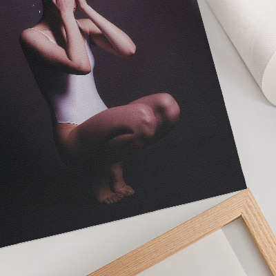 Lienzo decorativo moderno Una figura en la oscuridad con partículas mágicas