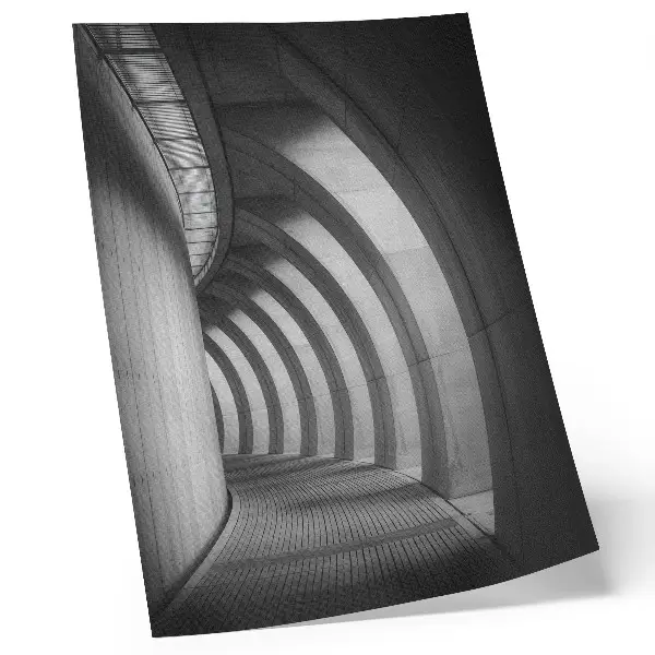 Póster con diseño de elegancia espacial futurista en blanco y negro