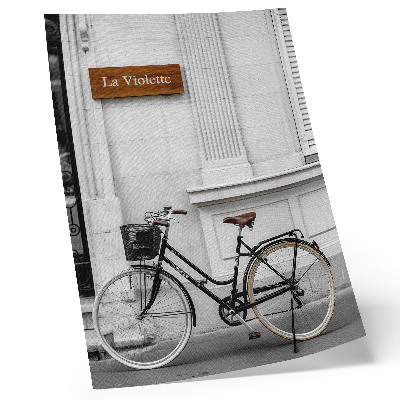 Póster con colores saturados Bicicleta elegante y arquitectura clásica