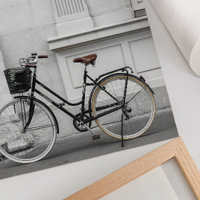 Póster con colores saturados Bicicleta elegante y arquitectura clásica