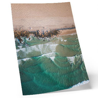 Lienzo decorativo moderno Vista de las olas de la playa desde la cima de la arena