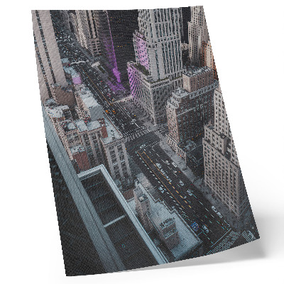 Póster Rascacielos modernos en las calles de Nueva York