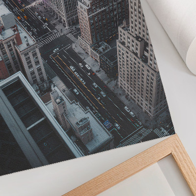 Póster Rascacielos modernos en las calles de Nueva York