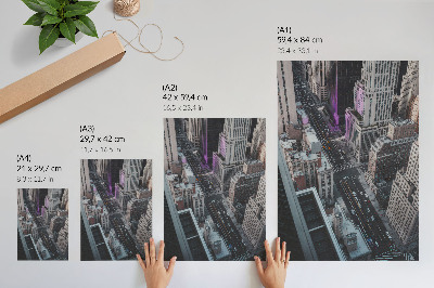 Póster Rascacielos modernos en las calles de Nueva York